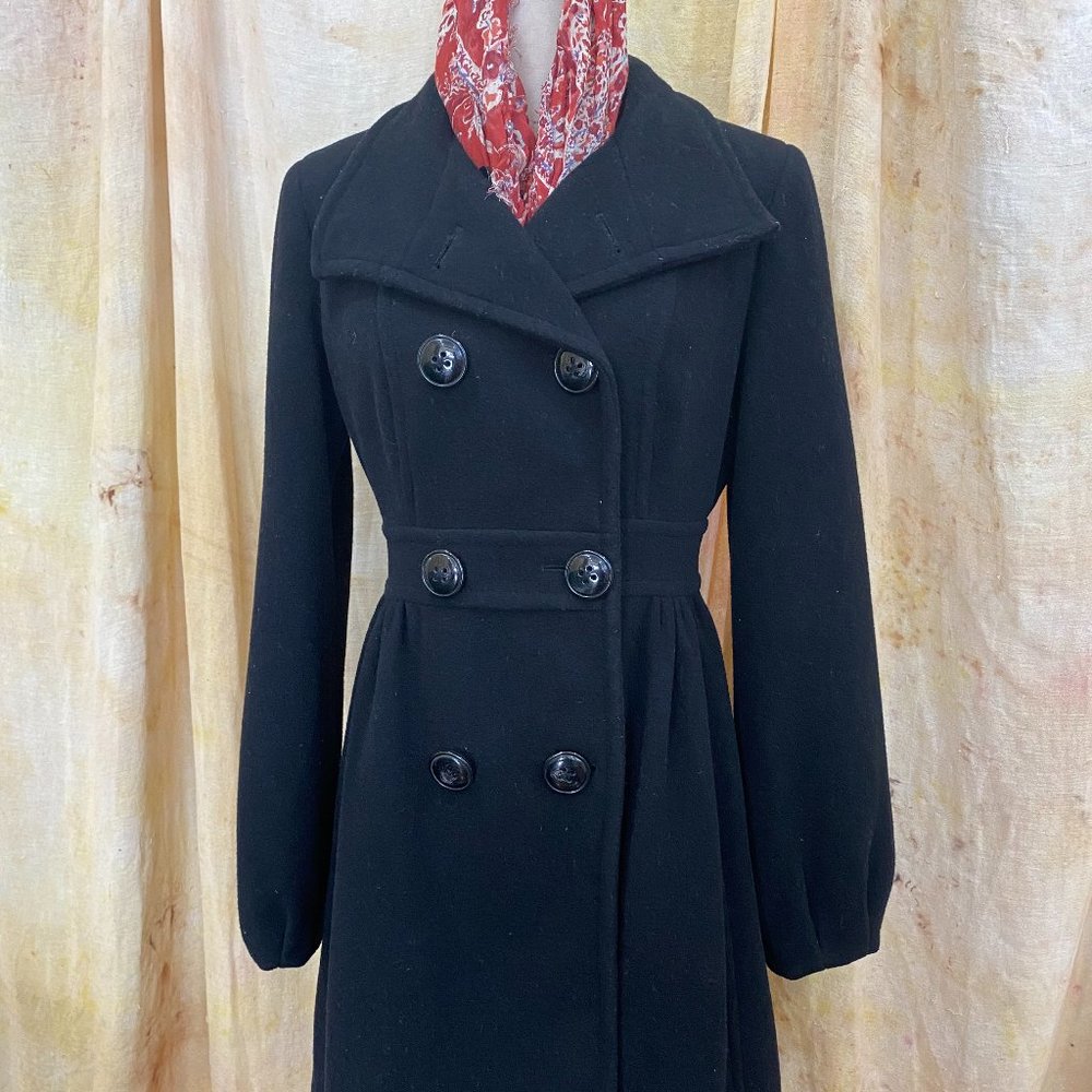 Vintage Wool Coat by Jessica Simpson; Medium, Black